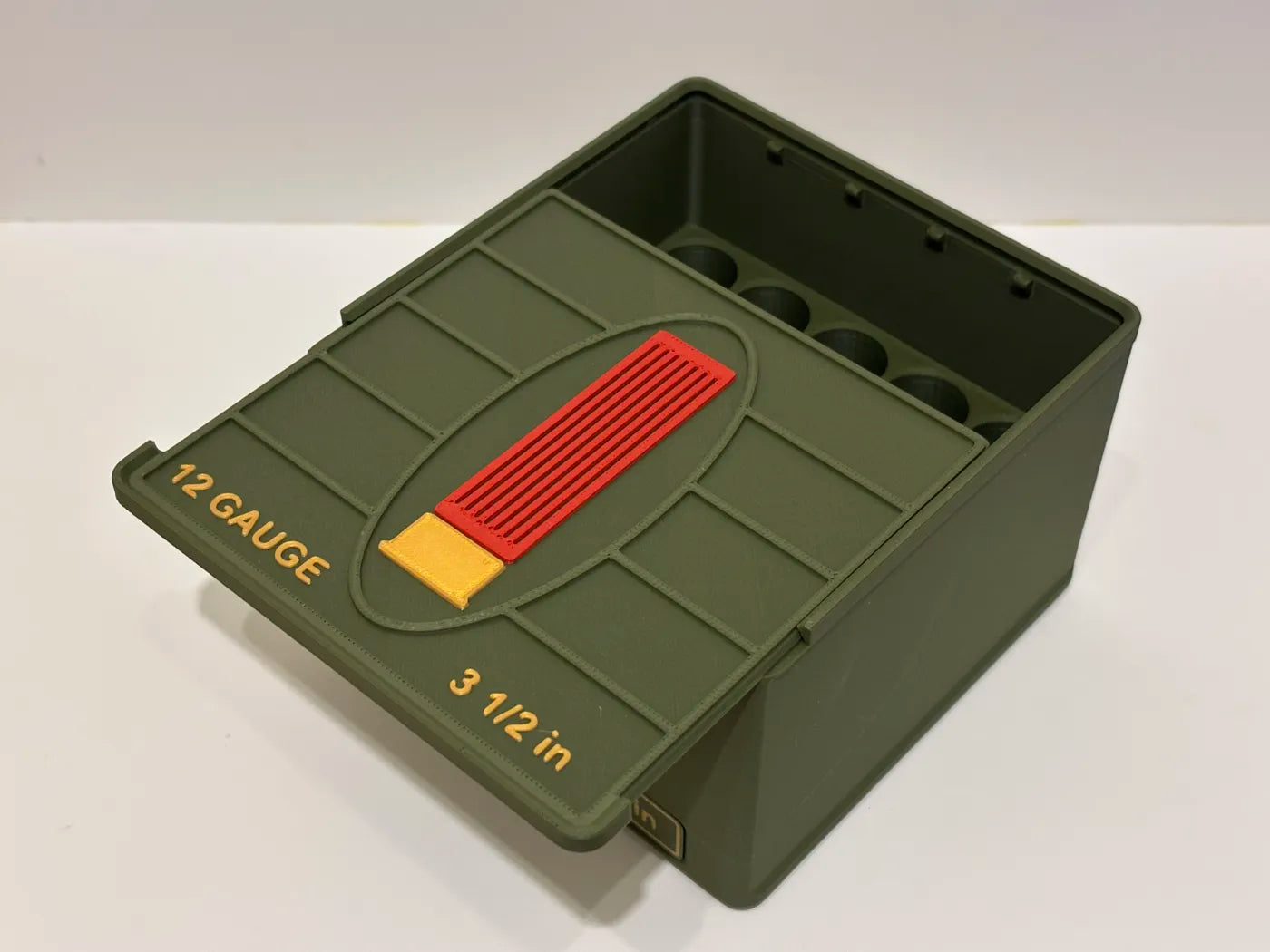 Ammo Storage Box - 12 Gauge 3-1/2in - 25 Shells - 3D printed by Mythical Makers 3D
