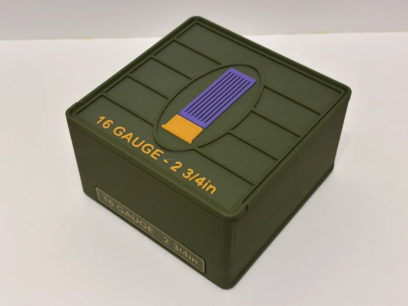 Ammo Storage Box - 16 Gauge 2-3/4in - 25 Shells - 3D printed by Mythical Makers 3D