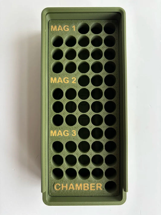 Ammo Box - 9mm - 55 Rounds + 3 Mag Slots (18rd) - 3D printed by Mythical Makers 3D