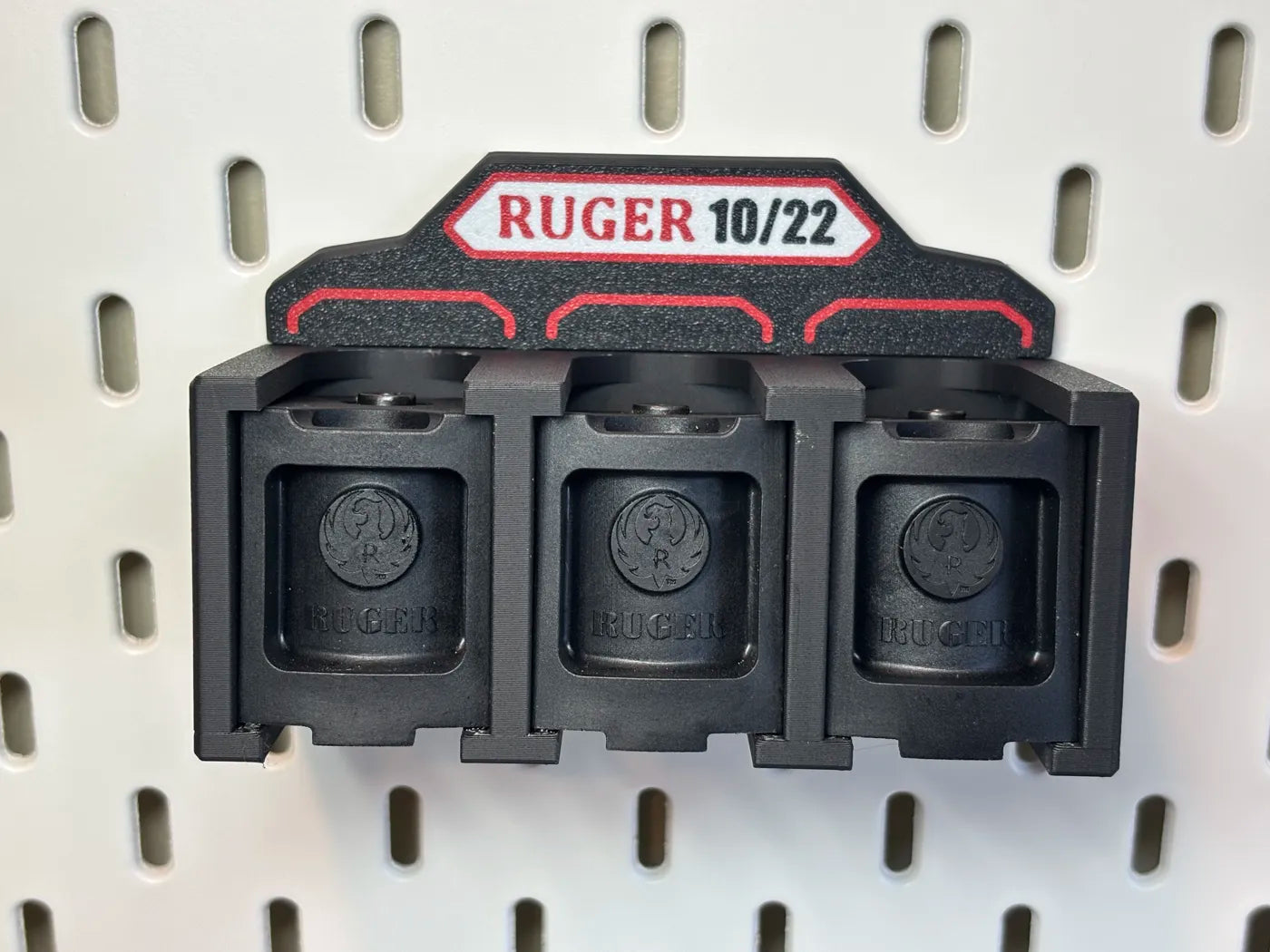 Magazine Holder - Ruger 10/22 - fits IKEA SKADIS - 3D printed by Mythical Makers 3D
