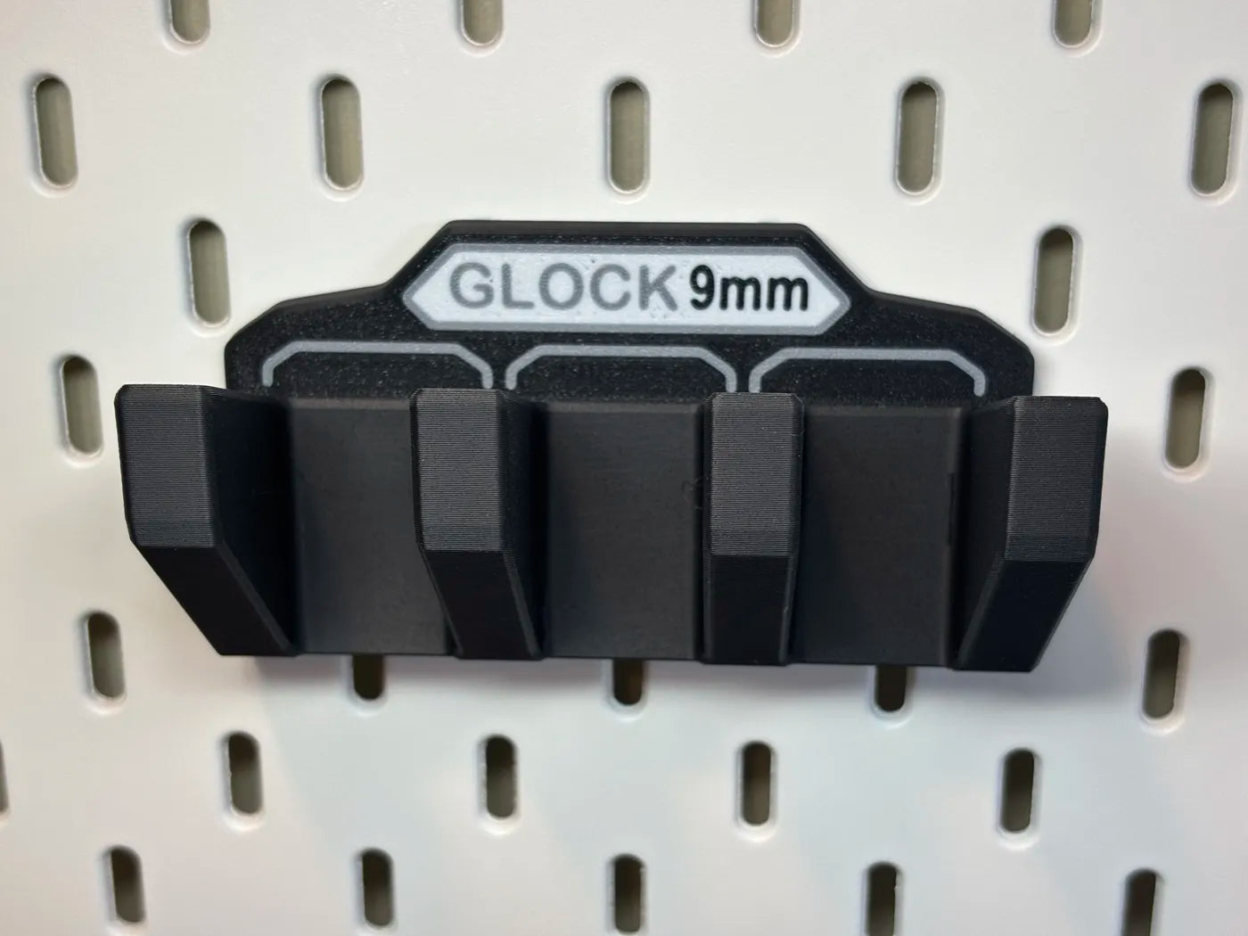 Magazine Holder - Glock 9mm Double Stack - fits IKEA SKADIS - 3D printed by Mythical Makers 3D