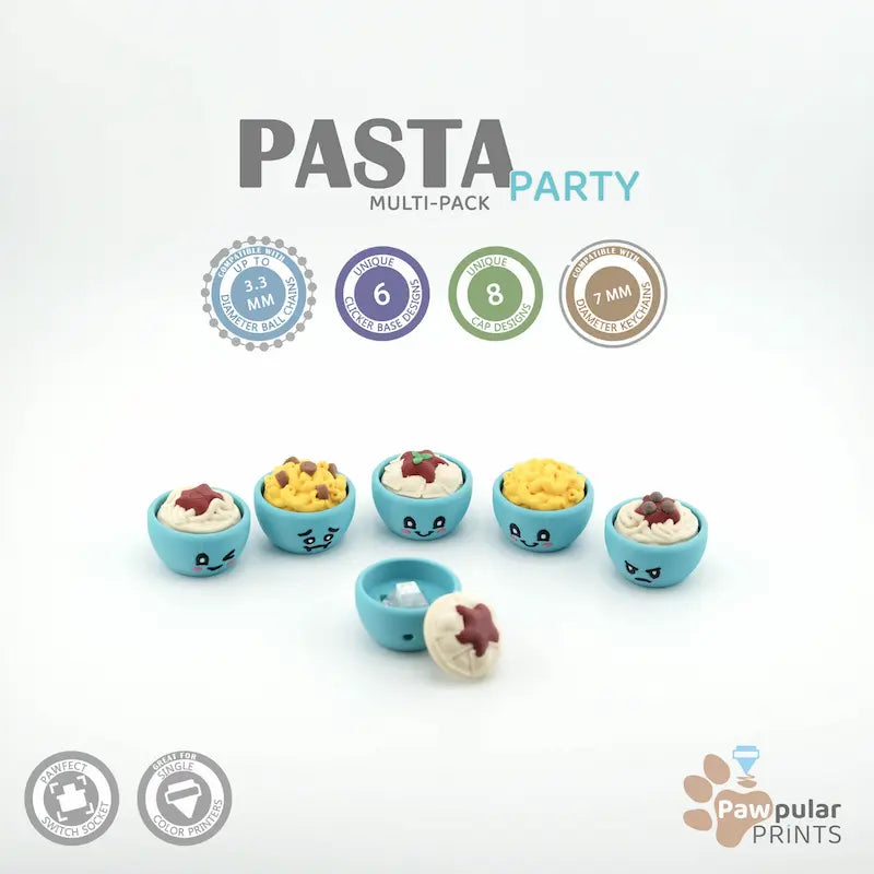 Pasta Party Multi-Pack - 3D printed fidget by Mythical Makers 3D