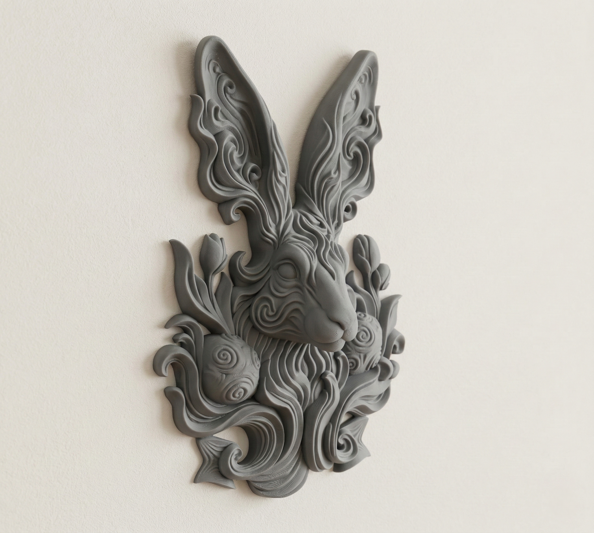 Ornamental Easter Bunny wall art — view 3