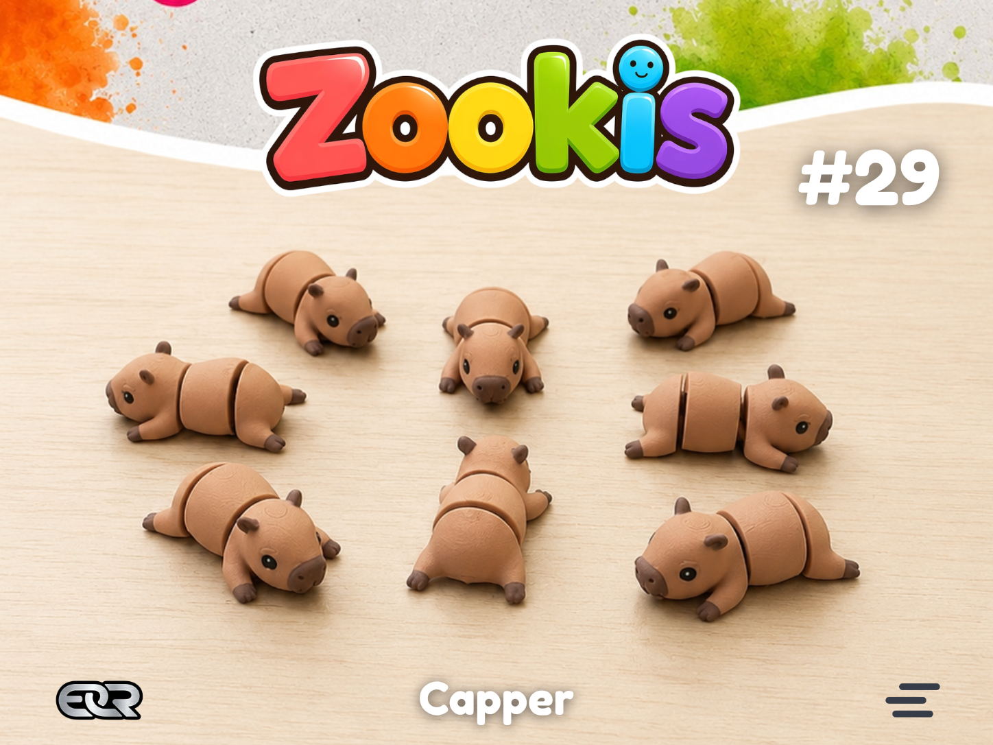 Capper the Capybara — Zookis Mini — 3D printed by Mythical Makers 3D