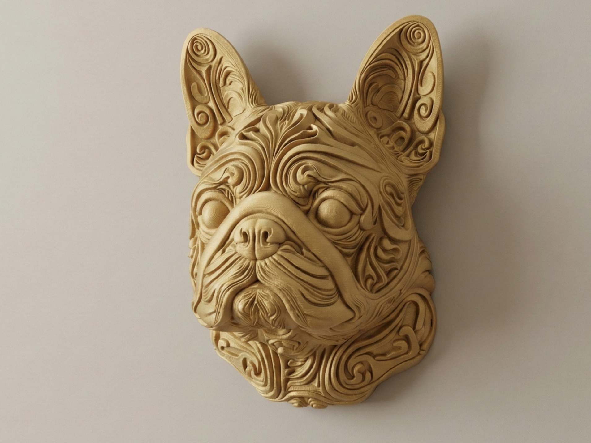 French Bulldog 3D printed wall art by Mythical Makers 3D