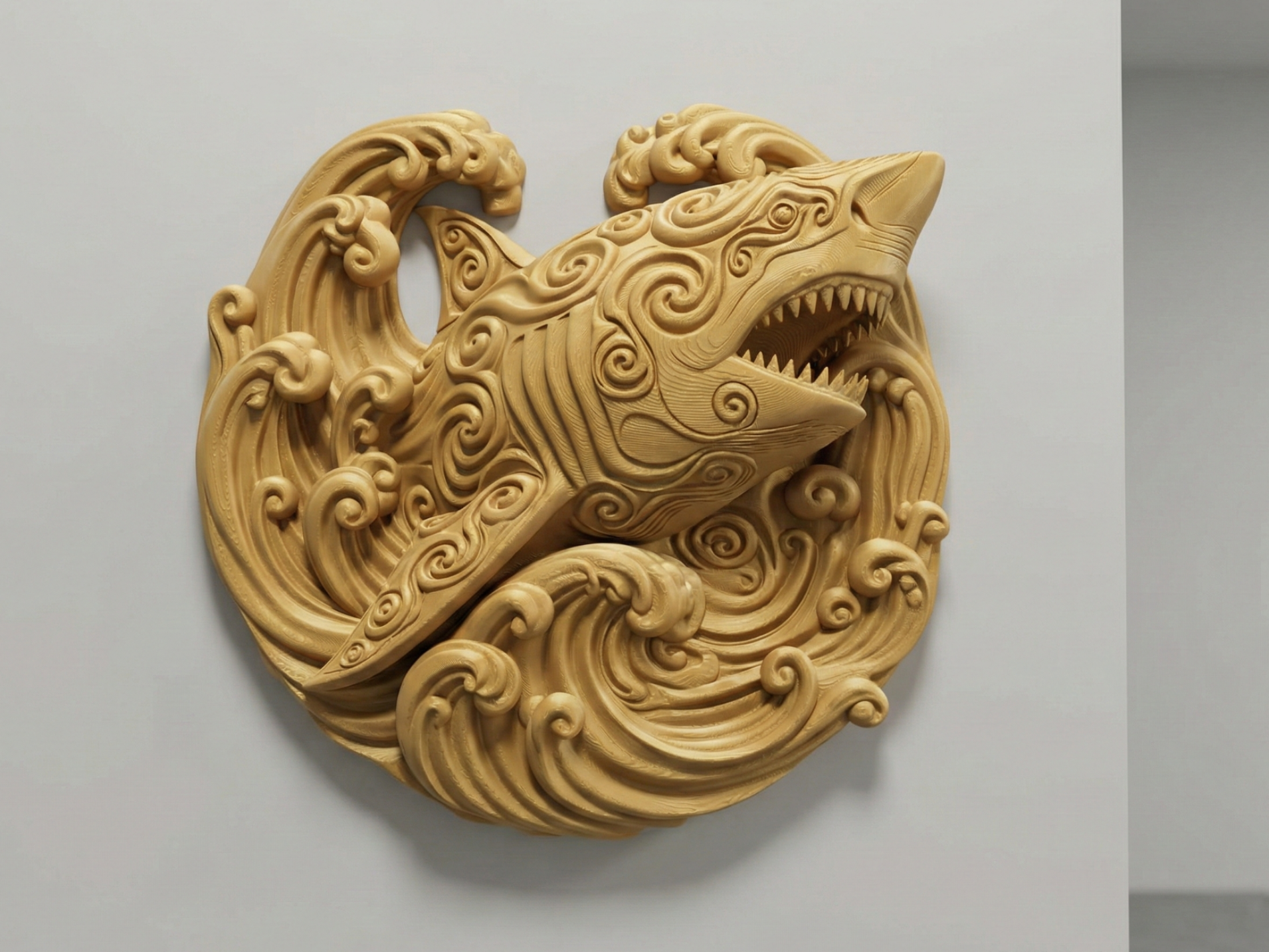 Shark 3D printed wall art by Mythical Makers 3D