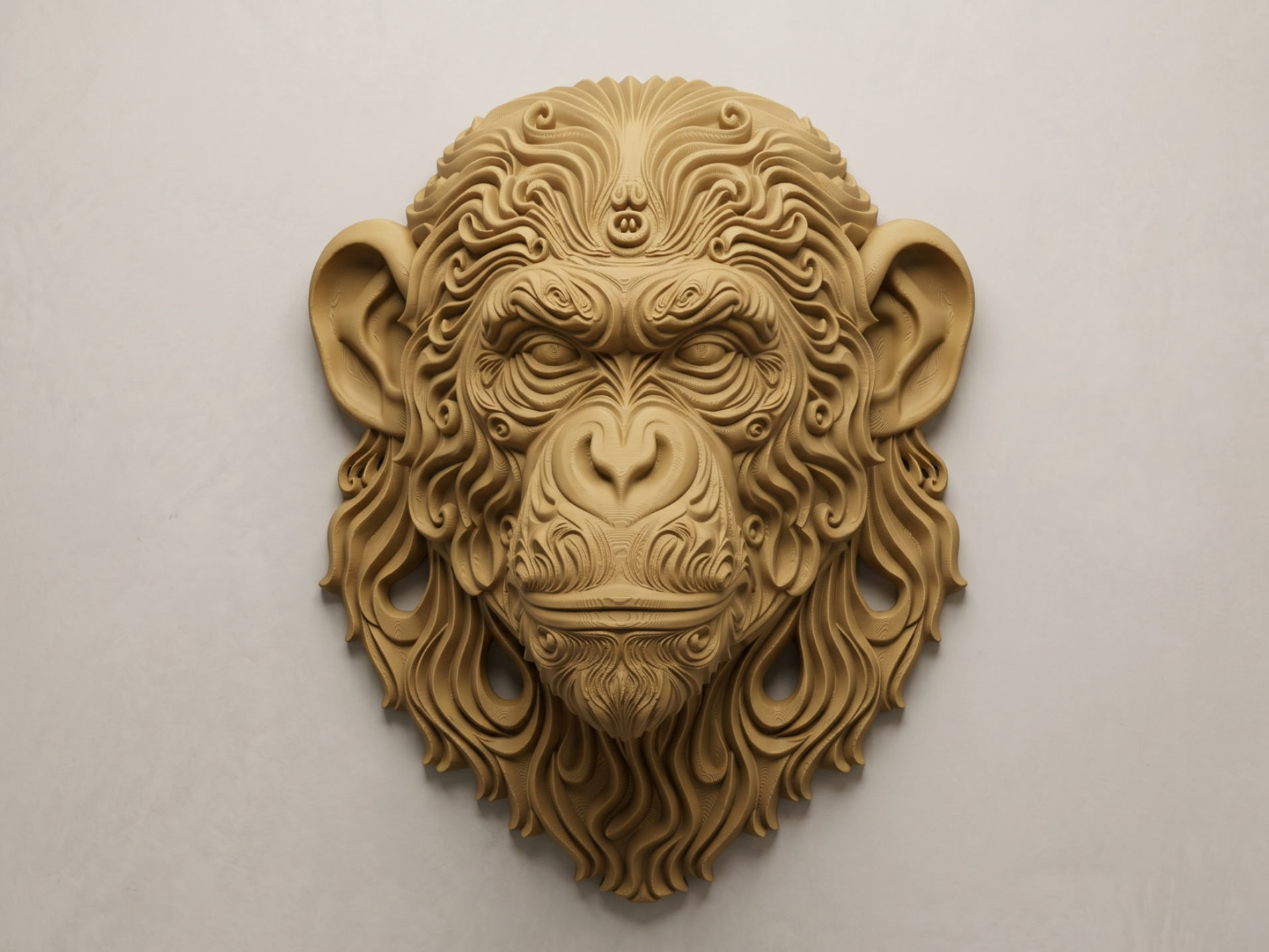 Chimpanzee 3D printed wall art by Mythical Makers 3D