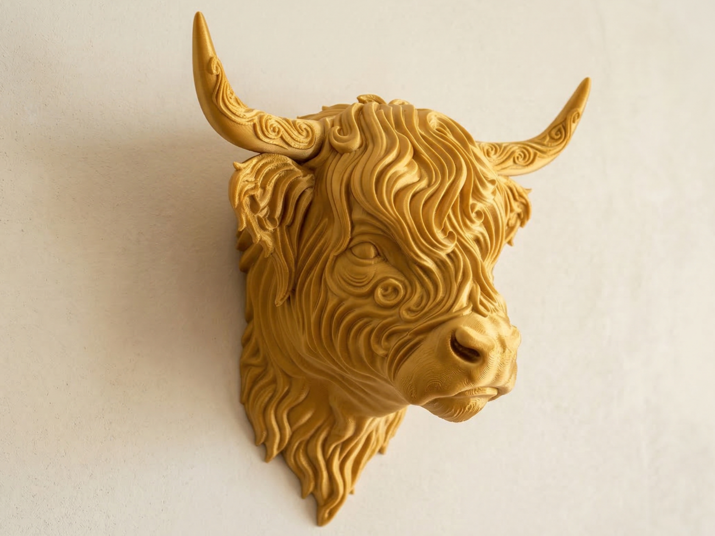 Highland Cow 3D printed wall art by Mythical Makers 3D