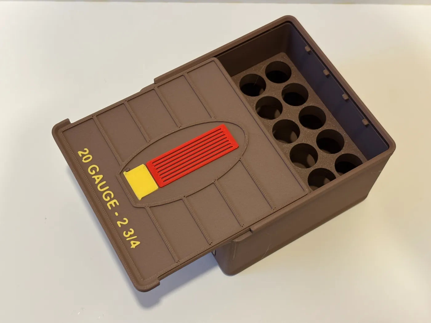 Ammo Storage Box - 20 Gauge 2-3/4in - 25 Shells - 3D printed by Mythical Makers 3D