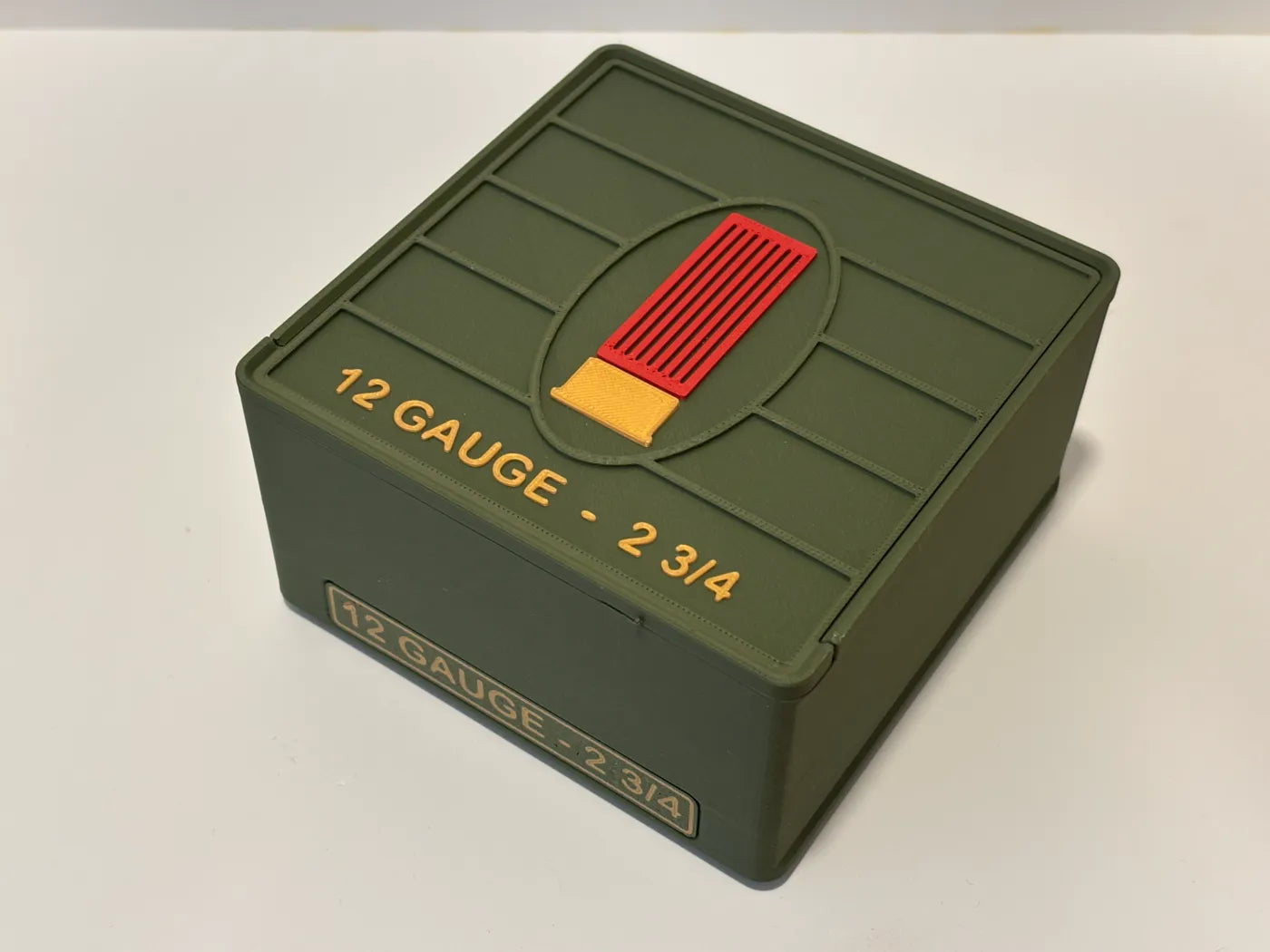Ammo Storage Box - 12 Gauge 2-3/4in - 25 Shells - 3D printed by Mythical Makers 3D