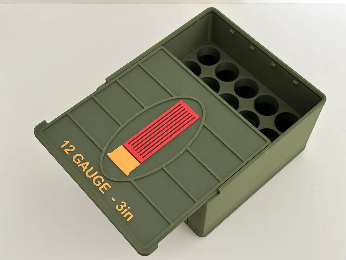 Ammo Storage Box - 12 Gauge 3in - 25 Shells - 3D printed by Mythical Makers 3D