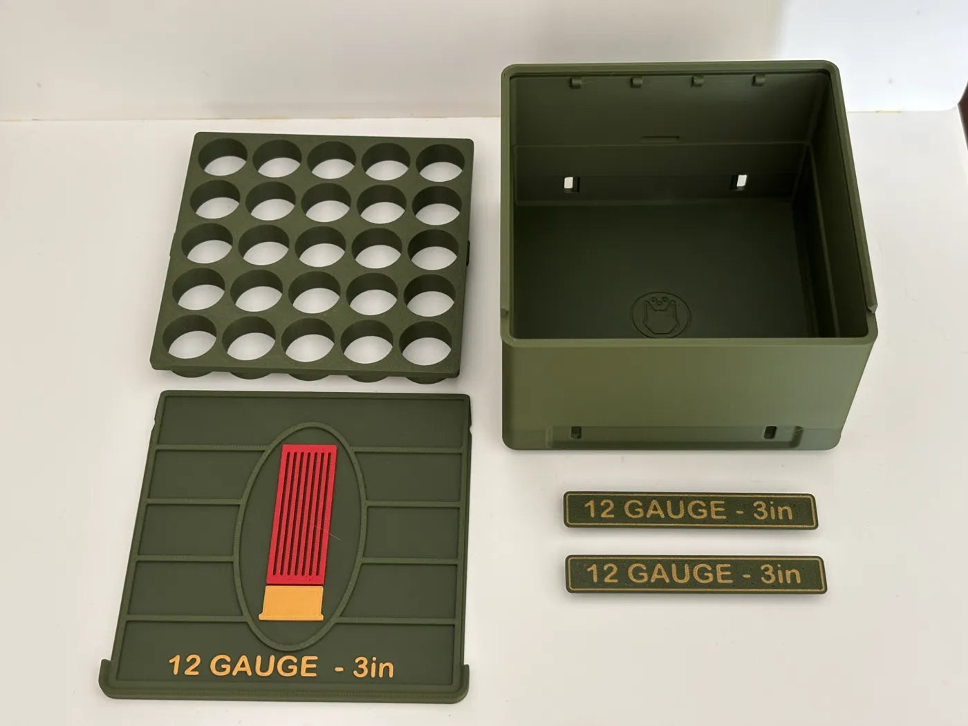Ammo Storage Box - 12 Gauge 3in - 25 Shells - 3D printed by Mythical Makers 3D