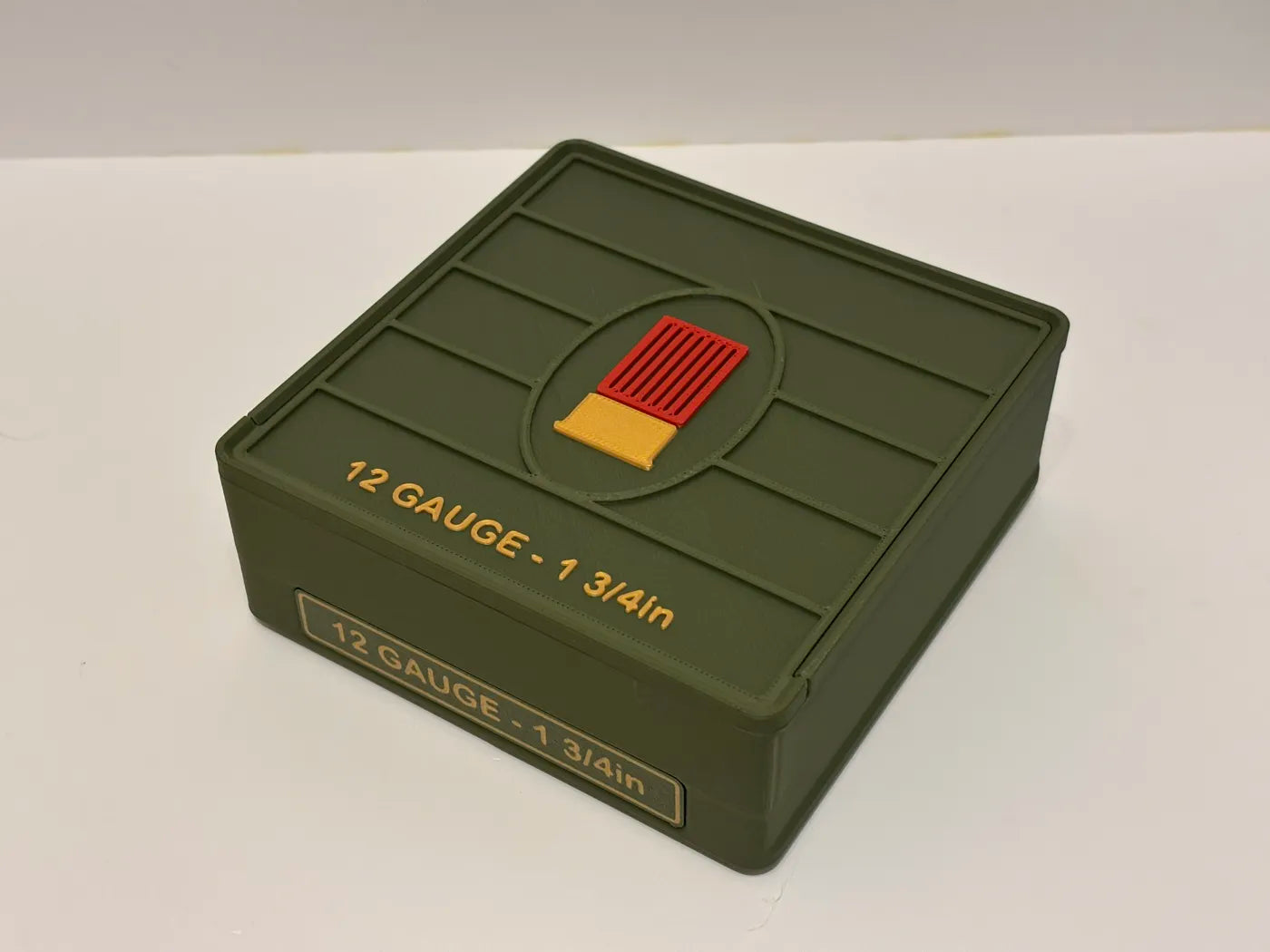 Ammo Storage Box - 12 Gauge 1-3/4in - 25 Shells - 3D printed by Mythical Makers 3D