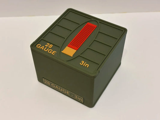 Ammo Storage Box - 28 Gauge 3in - 25 Shells - 3D printed by Mythical Makers 3D