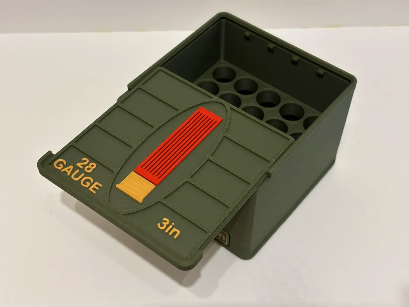 Ammo Storage Box - 28 Gauge 3in - 25 Shells - 3D printed by Mythical Makers 3D