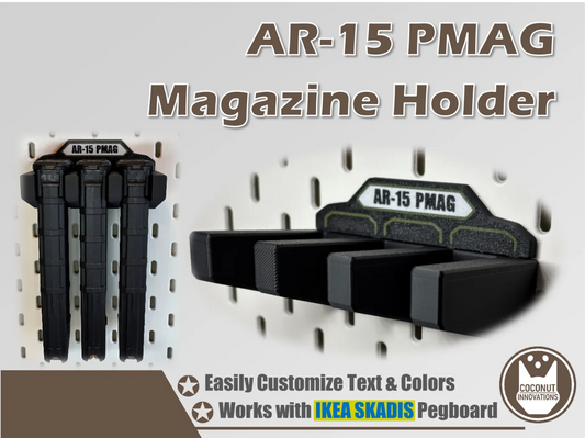 Magazine Holder - AR-15 PMAG - fits IKEA SKADIS - 3D printed by Mythical Makers 3D