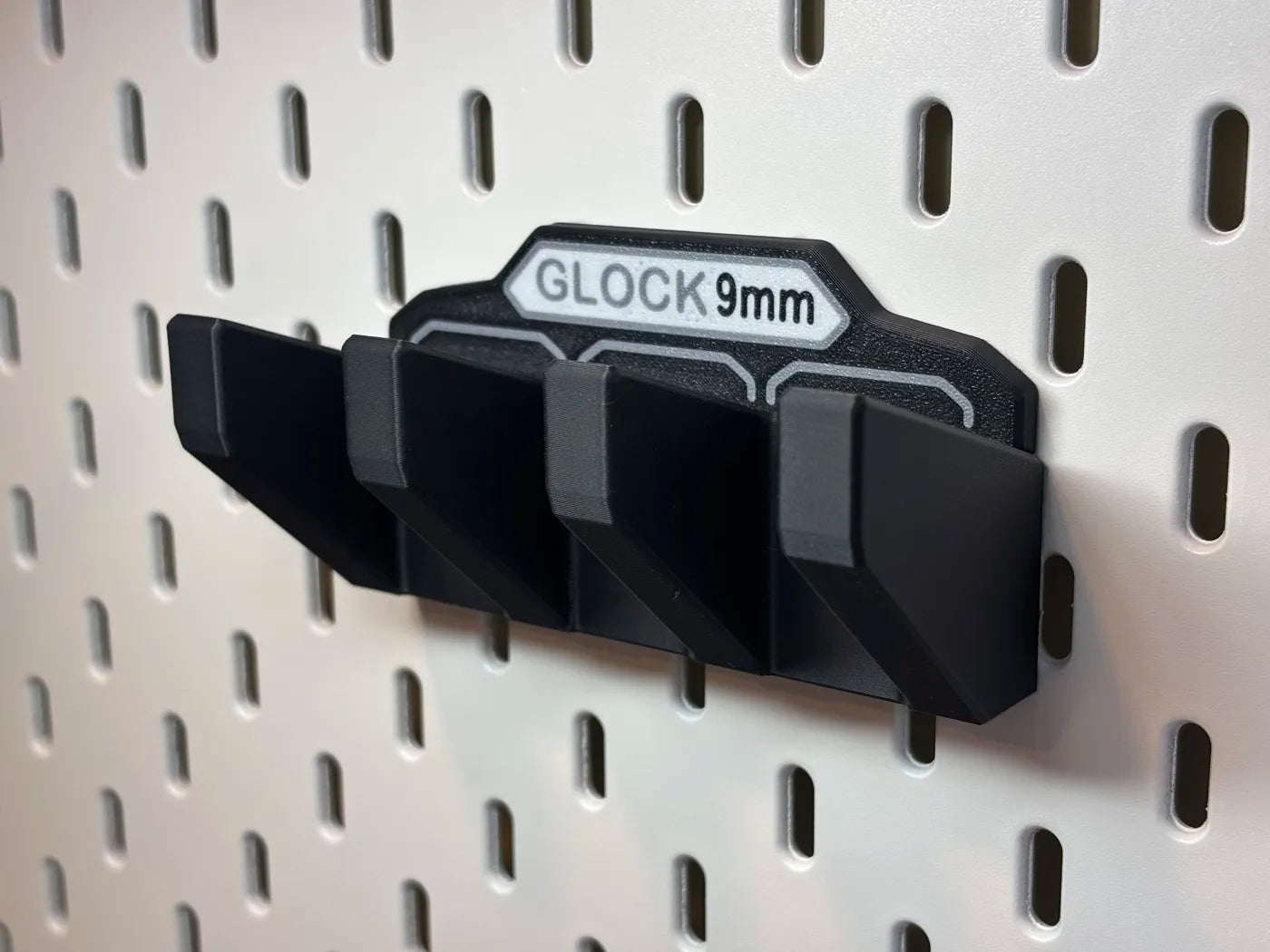 Magazine Holder - Glock 9mm Double Stack - fits IKEA SKADIS - 3D printed by Mythical Makers 3D