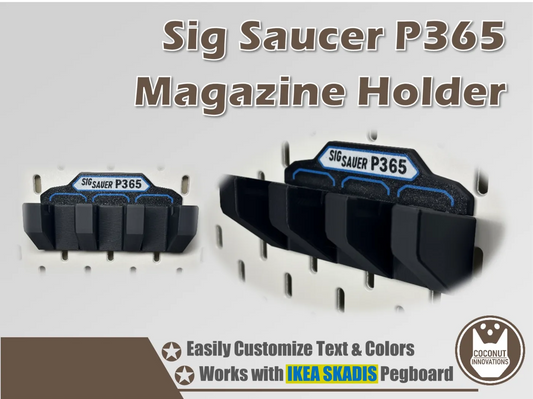 Magazine Holder - SIG SAUER P365 - fits IKEA SKADIS - 3D printed by Mythical Makers 3D