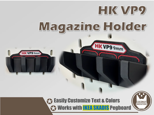 Magazine Holder - HK VP9 - fits IKEA SKADIS - 3D printed by Mythical Makers 3D
