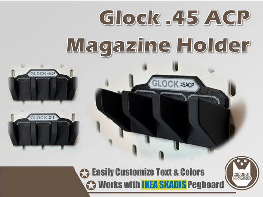 Magazine Holder - Glock .45 ACP 21 / 30 - fits IKEA SKADIS - 3D printed by Mythical Makers 3D