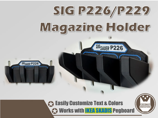 Magazine Holder - SIG SAUER P226 / P229 - fits IKEA SKADIS - 3D printed by Mythical Makers 3D