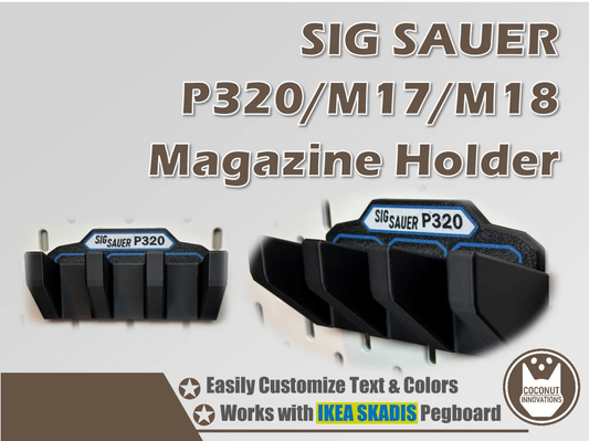 Magazine Holder - SIG SAUER P320 / M17 - fits IKEA SKADIS - 3D printed by Mythical Makers 3D