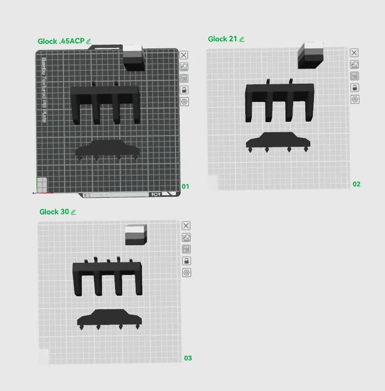 Magazine Holder - Glock .45 ACP 21 / 30 - fits IKEA SKADIS - 3D printed by Mythical Makers 3D