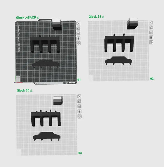Magazine Holder - Glock .45 ACP 21 / 30 - fits IKEA SKADIS - 3D printed by Mythical Makers 3D