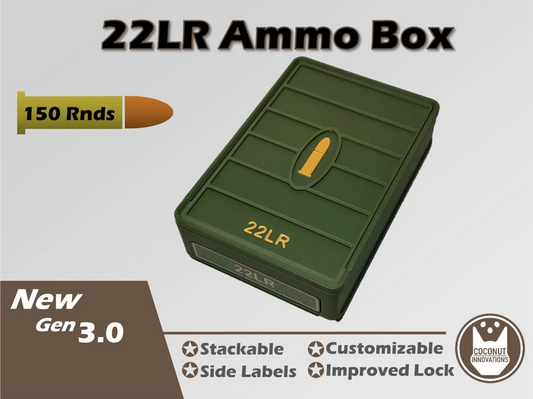Ammo Storage Box - 22LR - 150 Rounds - 3D printed by Mythical Makers 3D