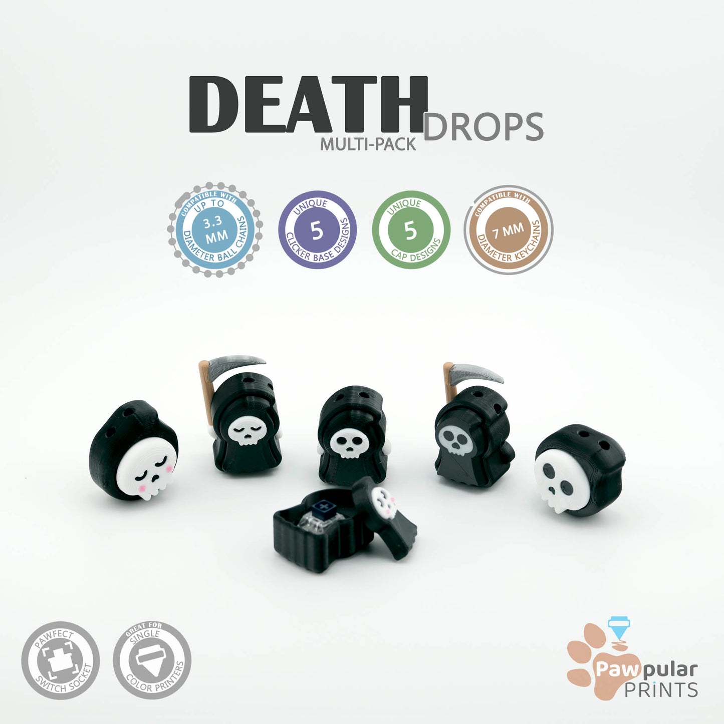 Death Drops Multi-Pack - 3D printed fidget by Mythical Makers 3D