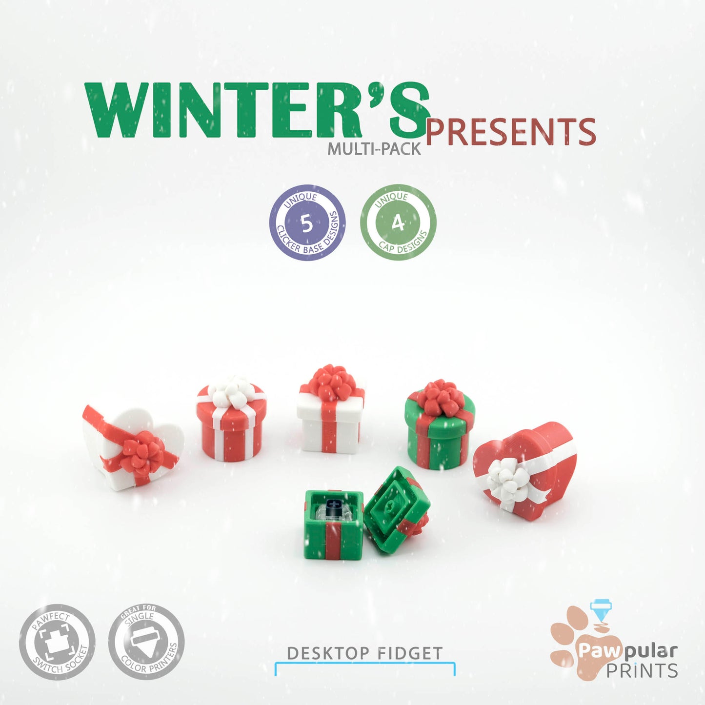 Winter's Presents Multi-Pack - 3D printed fidget by Mythical Makers 3D