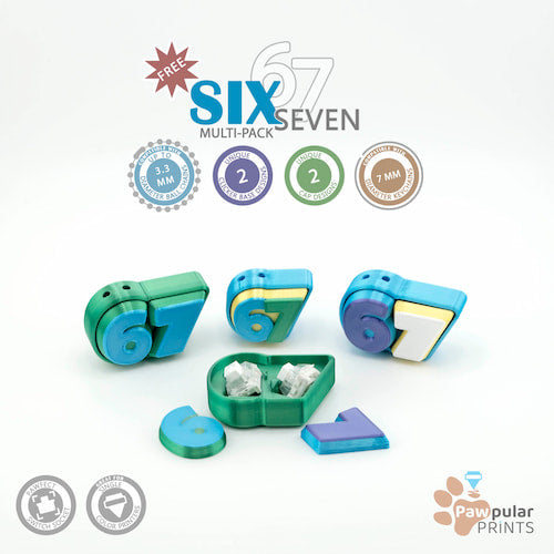 Six Seven Multi-Pack 67 - 3D printed fidget by Mythical Makers 3D