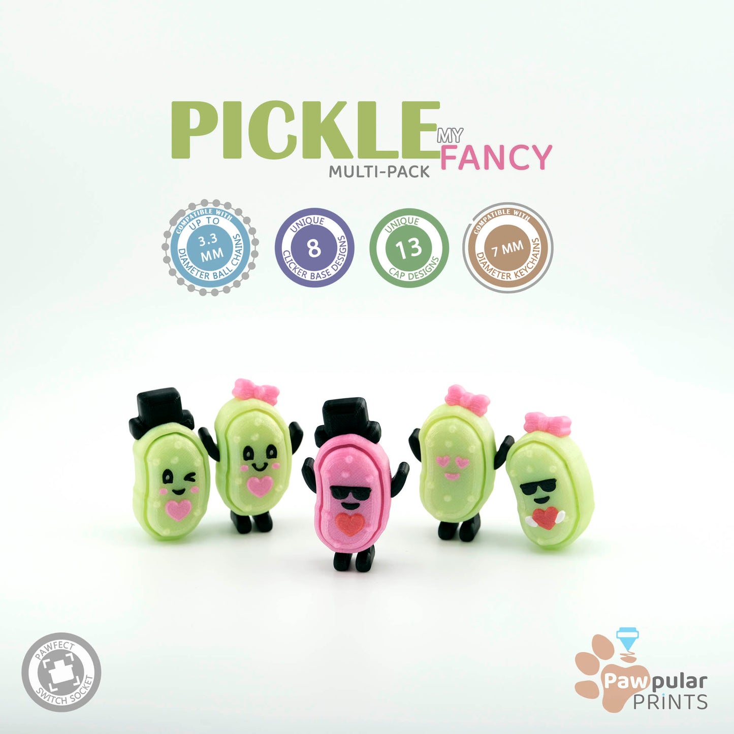 Pickle My Fancy Multi-Pack - 3D printed fidget by Mythical Makers 3D