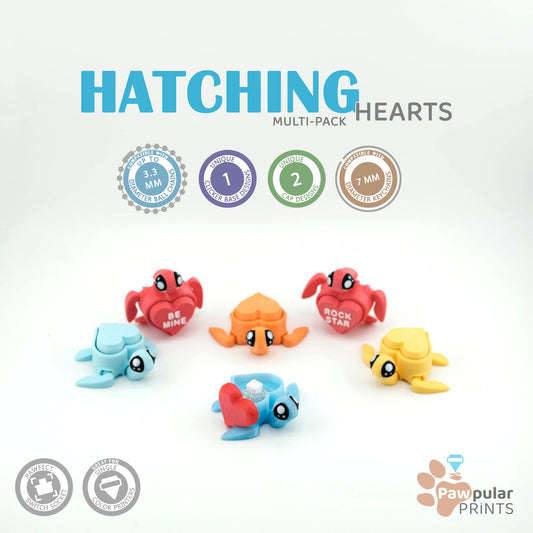Hatching Hearts Multi-Pack - 3D printed fidget by Mythical Makers 3D