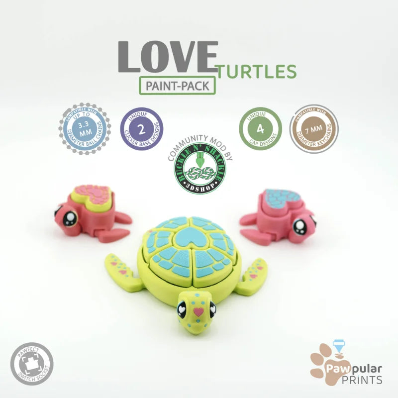 Community Mod: Love Turtles by Buckle N' Shackle - 3D printed fidget by Mythical Makers 3D