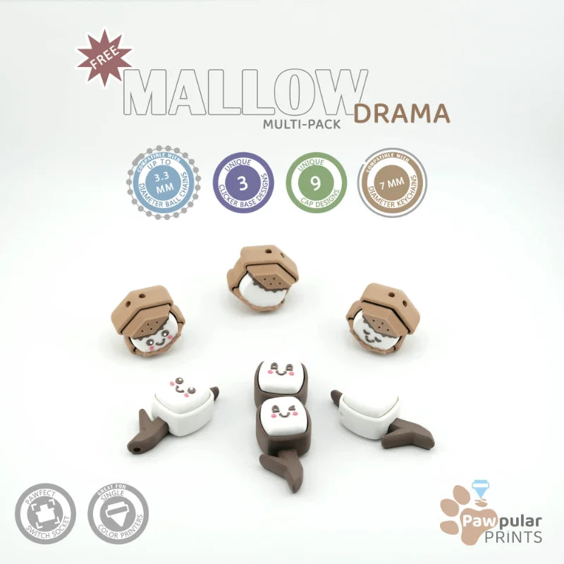 Mallow Drama Multi-Pack - 3D printed fidget by Mythical Makers 3D