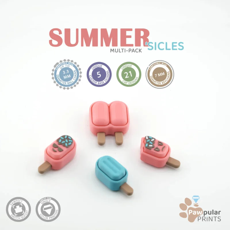 Summer 'Sicles Multi-Pack - 3D printed fidget by Mythical Makers 3D