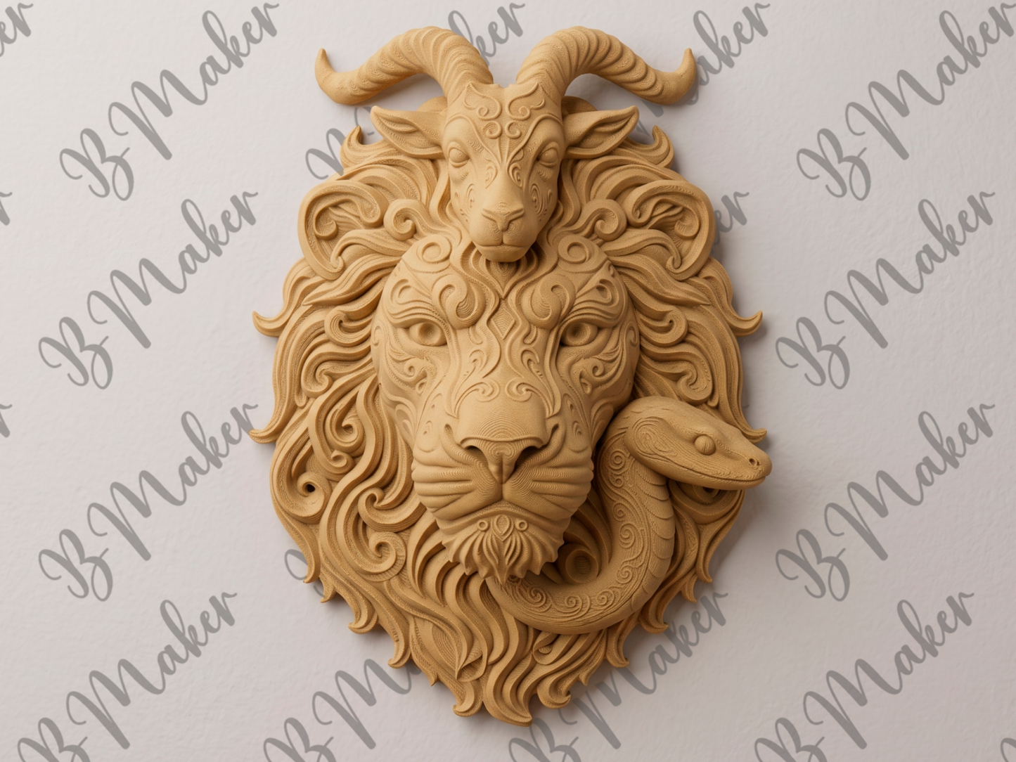 The Fury of Lycia: Chimera Wall art 3D printed wall art by Mythical Makers 3D