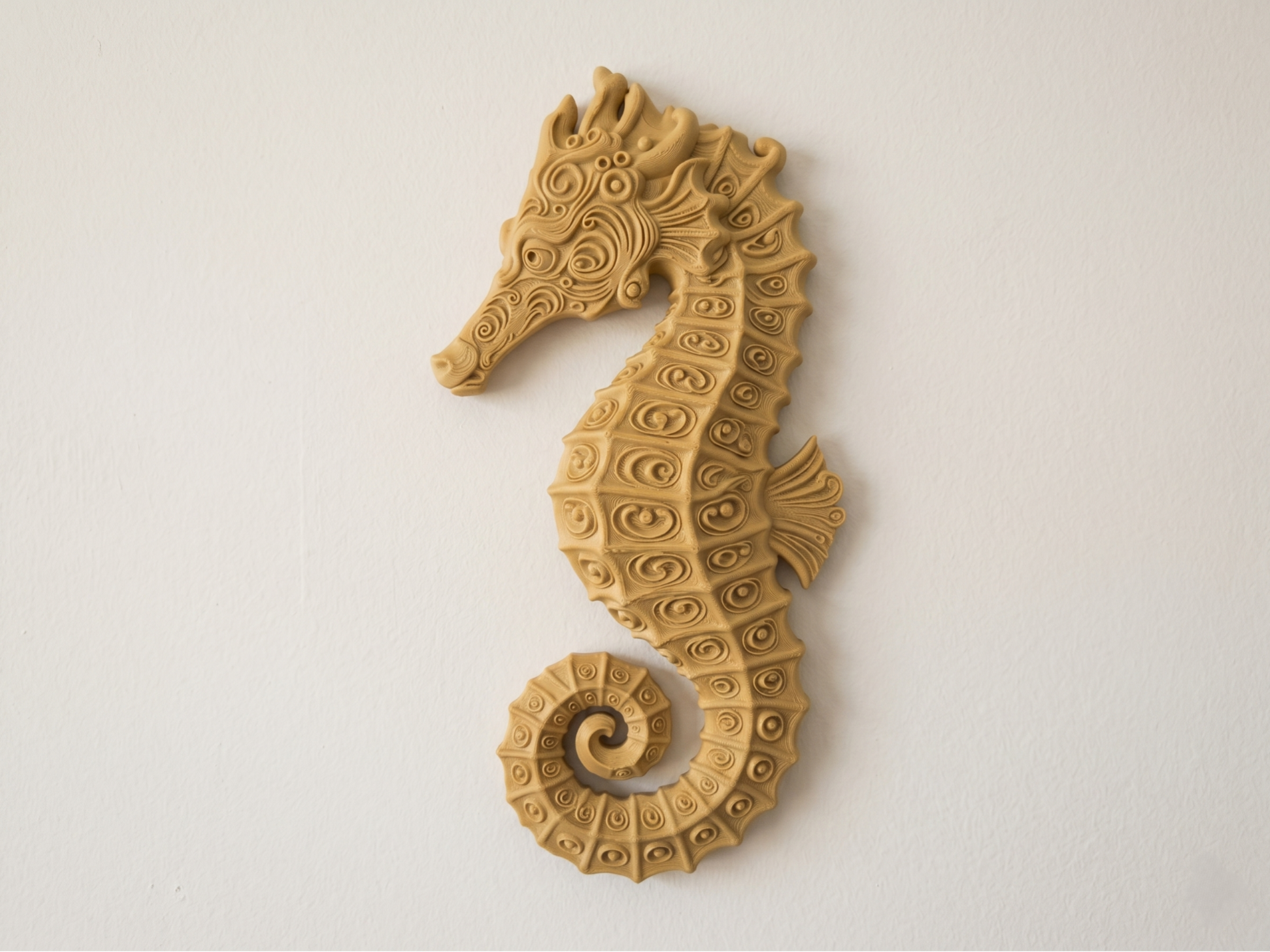 Seahorse 3D printed wall art by Mythical Makers 3D