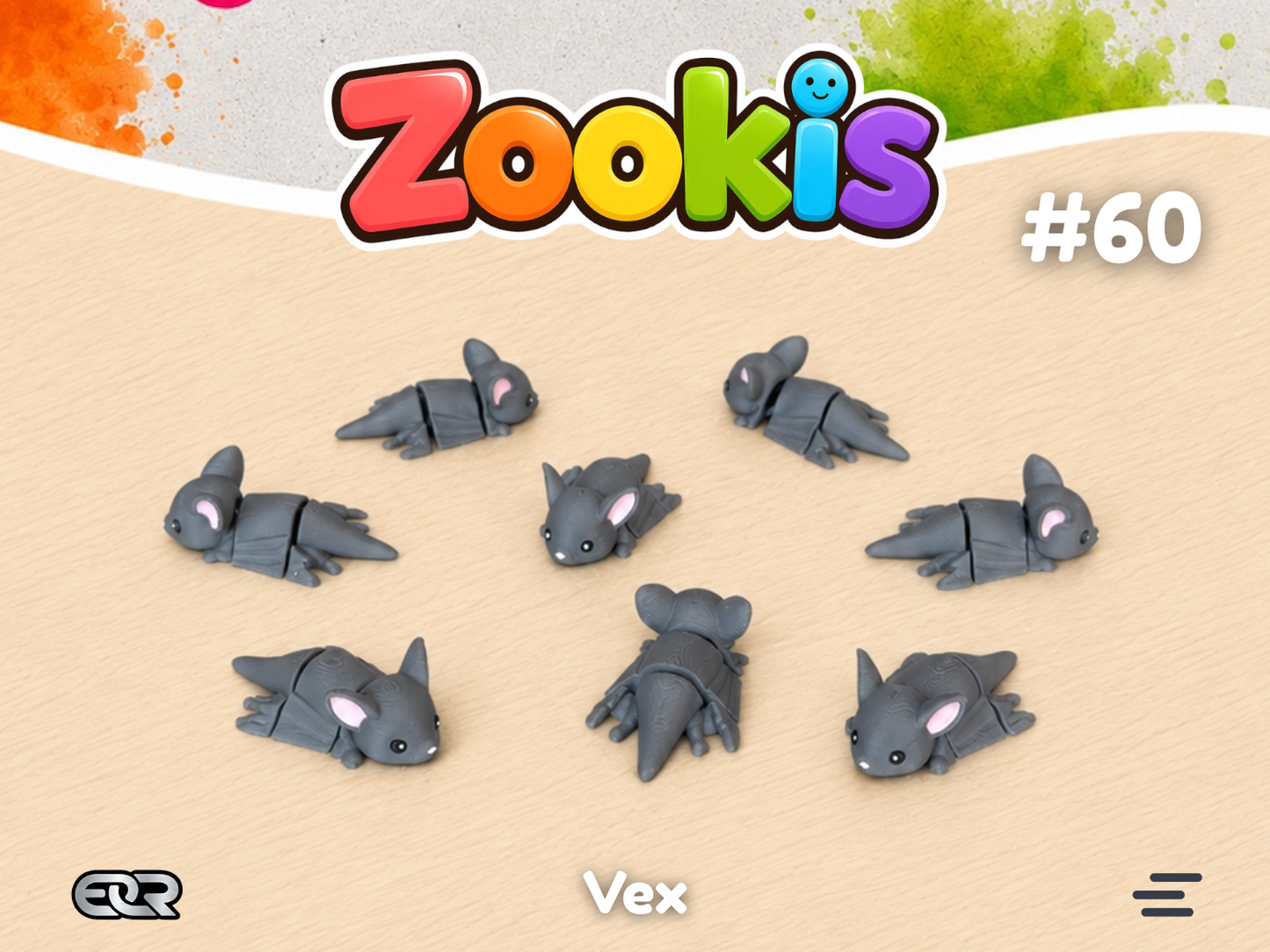 Vex the Bat — Zookis Mini — 3D printed by Mythical Makers 3D