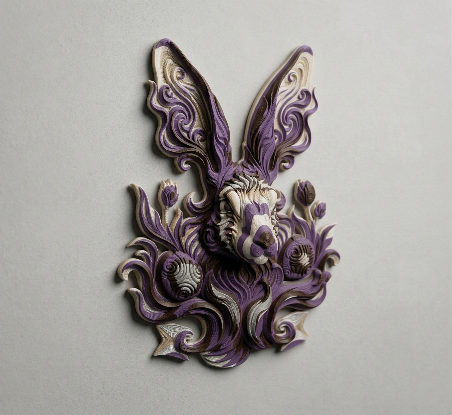 Ornamental Easter Bunny wall art — view 2