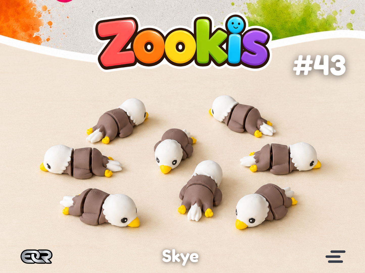 Skye the Bald Eagle — Zookis Mini — 3D printed by Mythical Makers 3D
