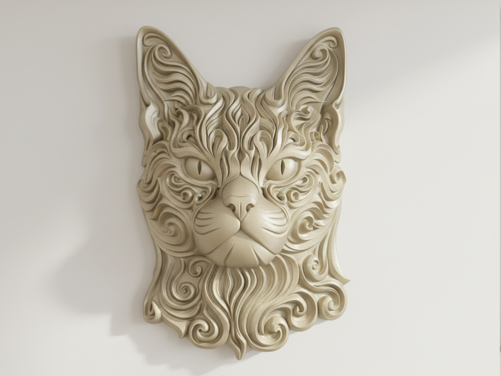 Cat Art III 3D printed wall art by Mythical Makers 3D