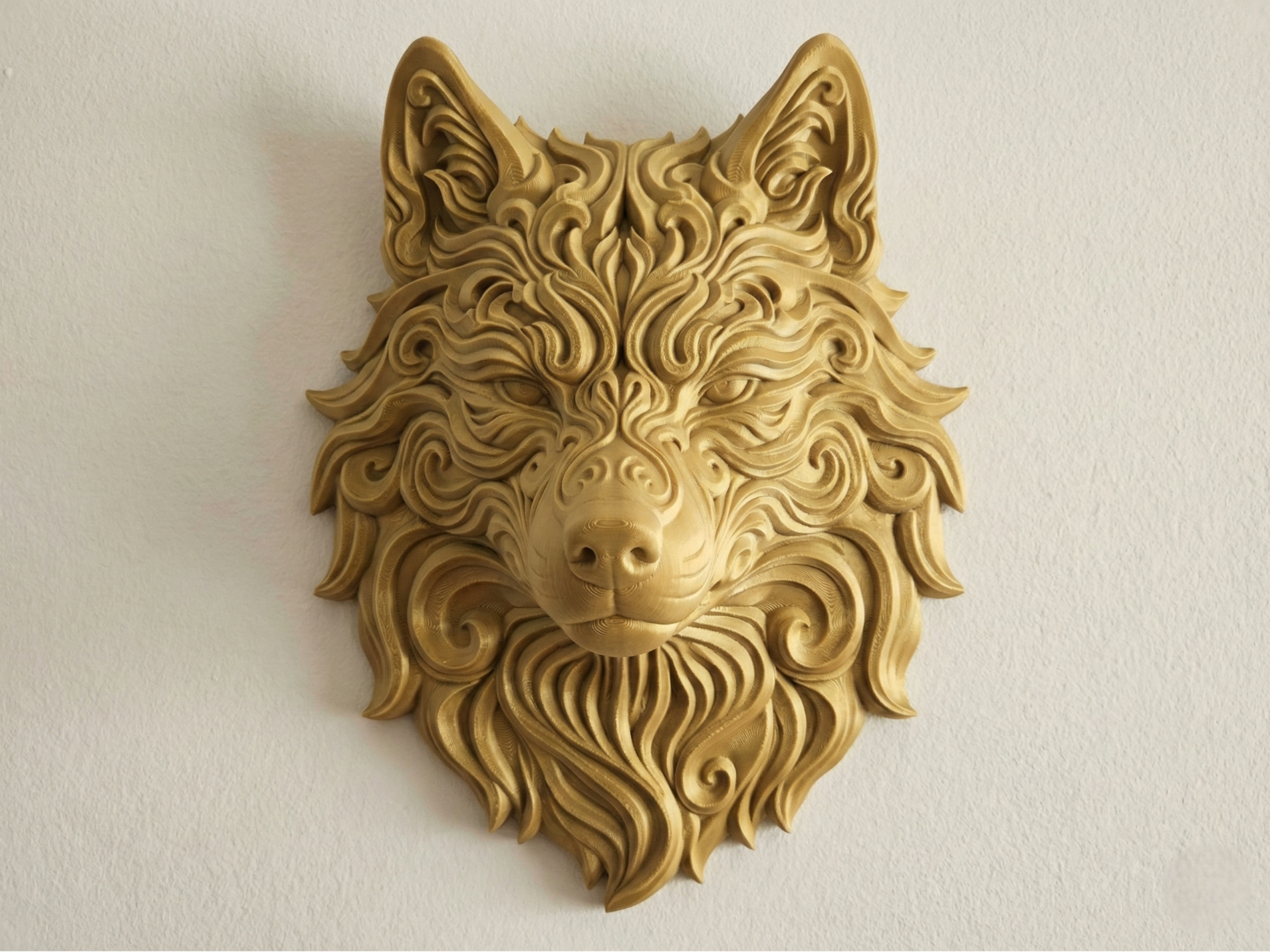 Wolf 3D printed wall art by Mythical Makers 3D