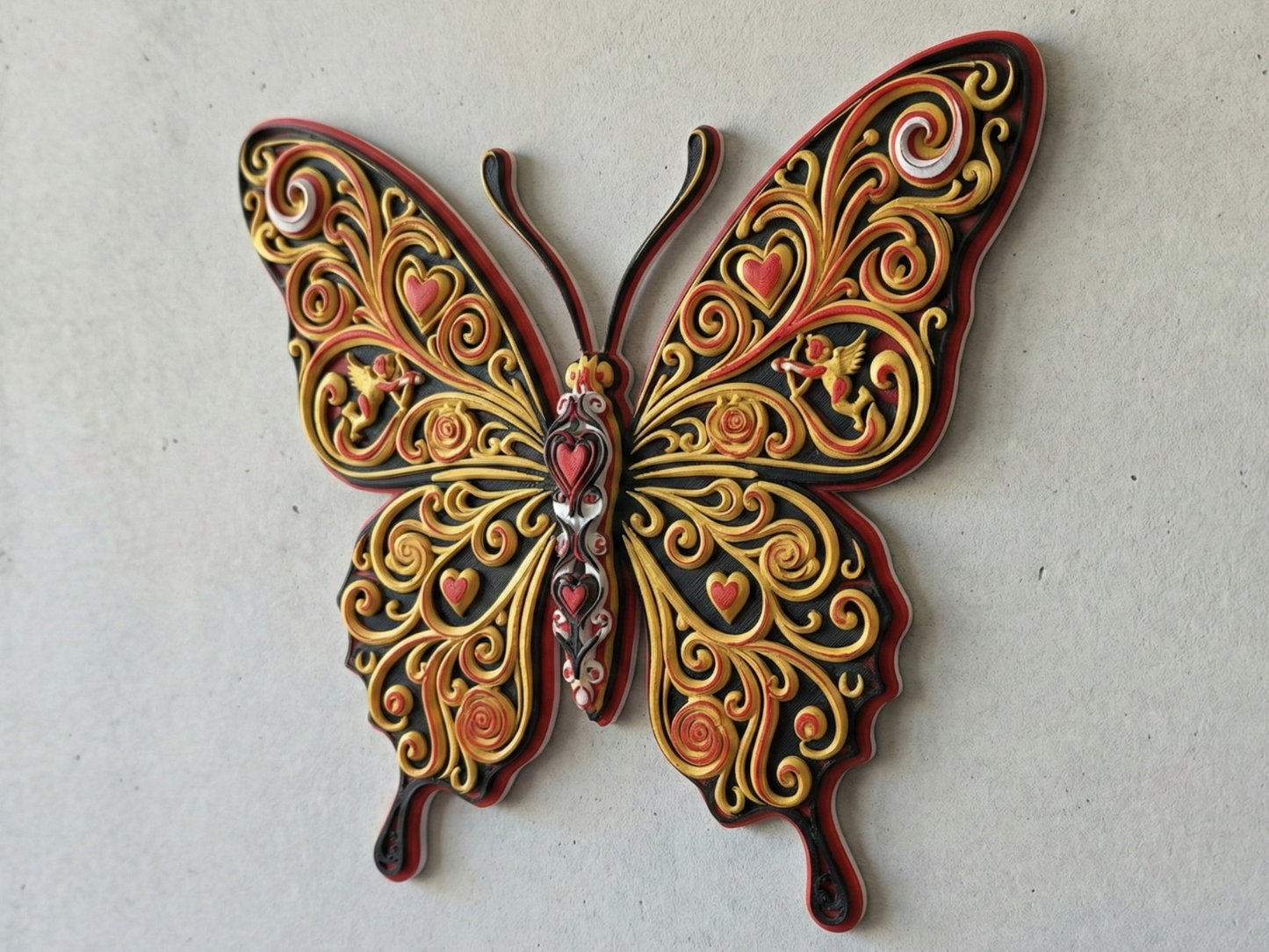 Heart Butterfly 3D printed wall art by Mythical Makers 3D