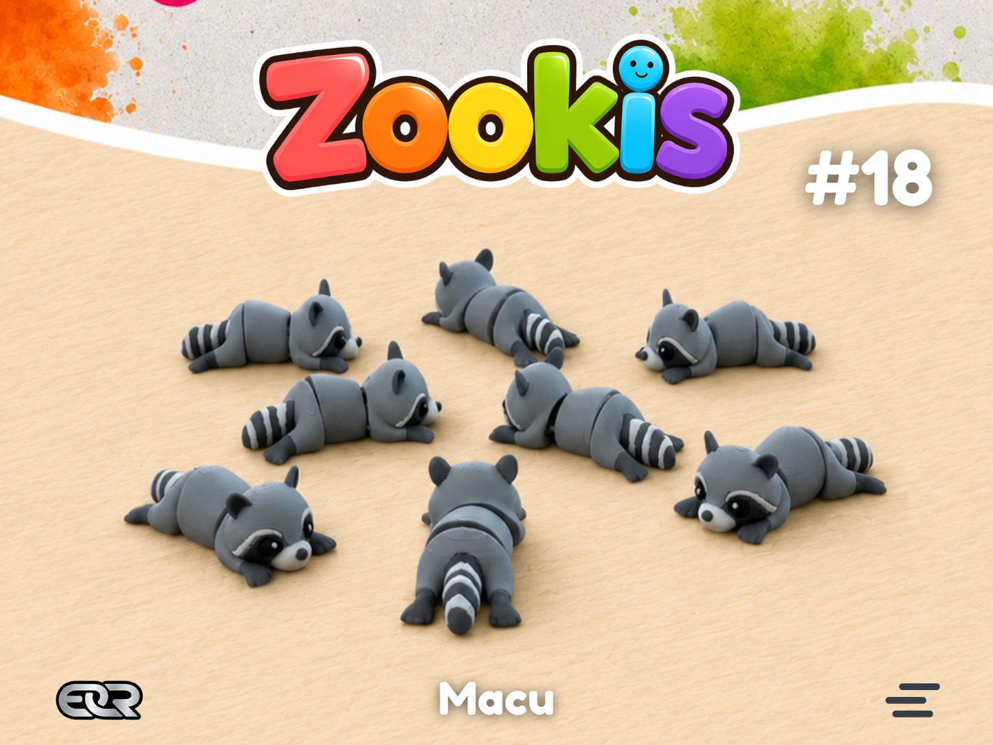 Macu the Raccoon — Zookis Mini — 3D printed by Mythical Makers 3D