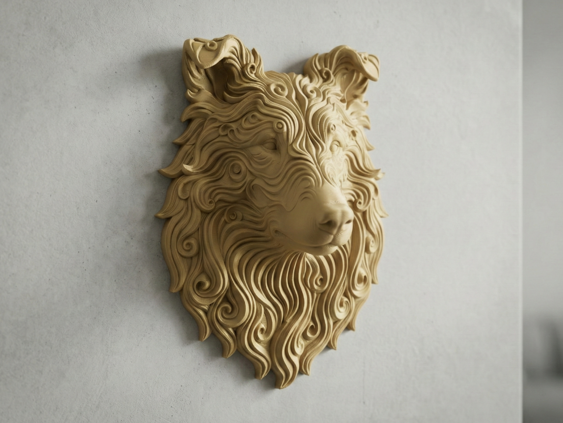 Rough Collie 3D printed wall art by Mythical Makers 3D