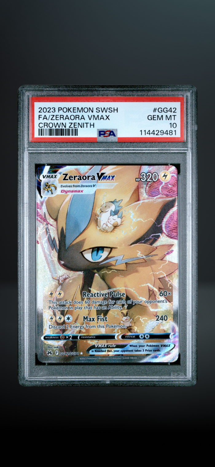 Zeraora VMAX — Crown Zenith: Galarian Gallery #GG42/GG70 · PSA 10 GEM MINT