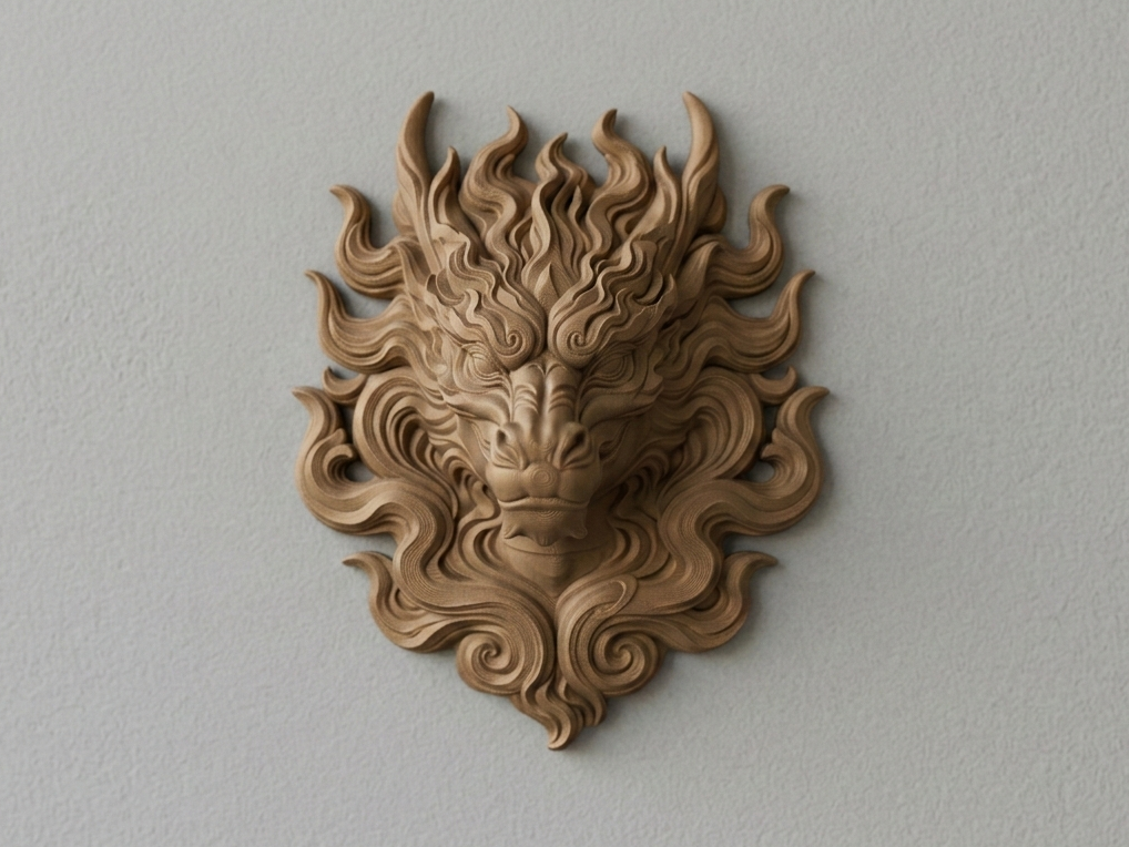 Fire Dragon 3D printed wall art by Mythical Makers 3D