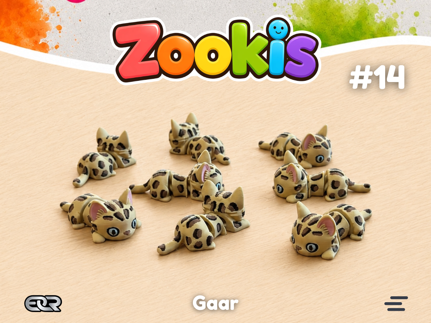 Gaar the Bengal Cat — Zookis Mini — 3D printed by Mythical Makers 3D